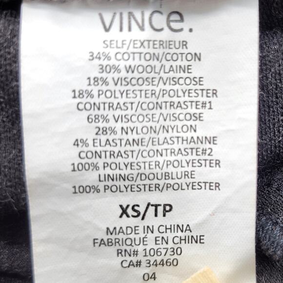 Vince Shift Dress Women's XS Dark Gray Tweed Boucle Pockets Wool Blend Lined - Picture 13 of 14